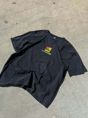 Quiksilver Men's XXL Rasta Color Flow Gradient Graphic Logo T-Shirt Black
